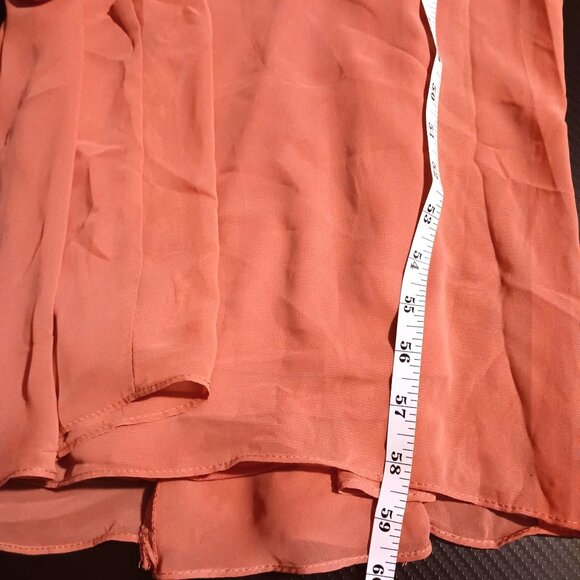 NEW Social Bridesmaids‎ Sleeveless Tie Back Chiffon Trumpet Gown Amber Sunset 8 - Picture 11 of 14